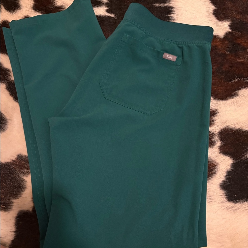 Figs Green Straight Leg Pants